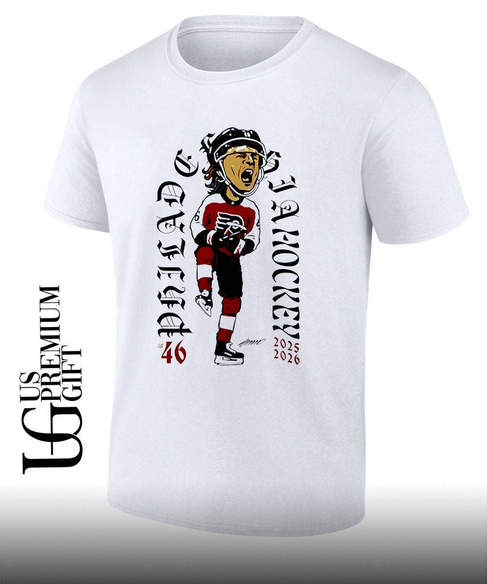 Trevor Zegras 46 Philadelphia Flyers hockey 2025-2026 caricature shirt Unisex T-shirt, Sweatshirt, Hoodie, Long Sleeve Tee - T-Shirt, Sweatshirt, Hoodie
