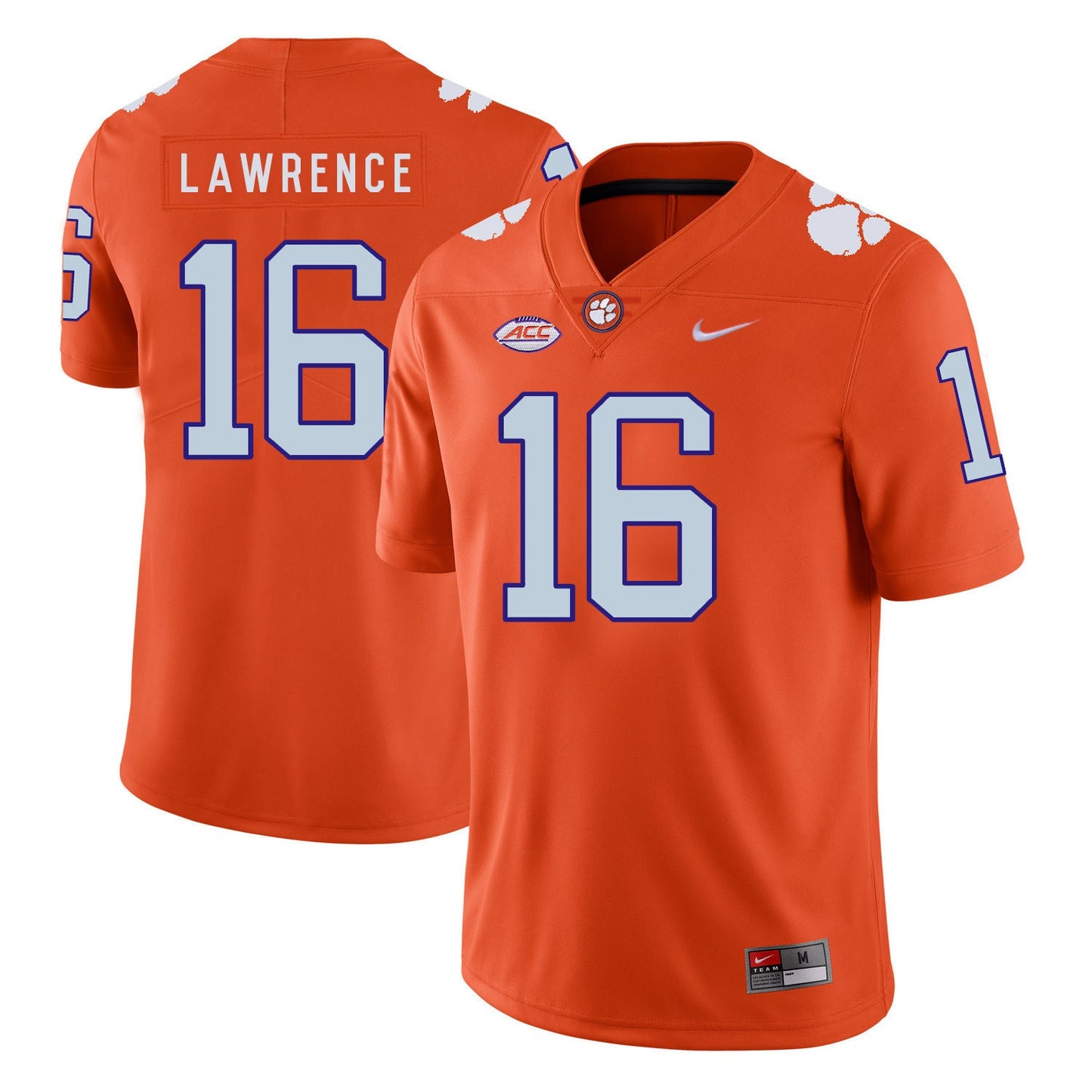 Trevor Lawrence 16 Orange College Football Jersey football jersey product view 1
