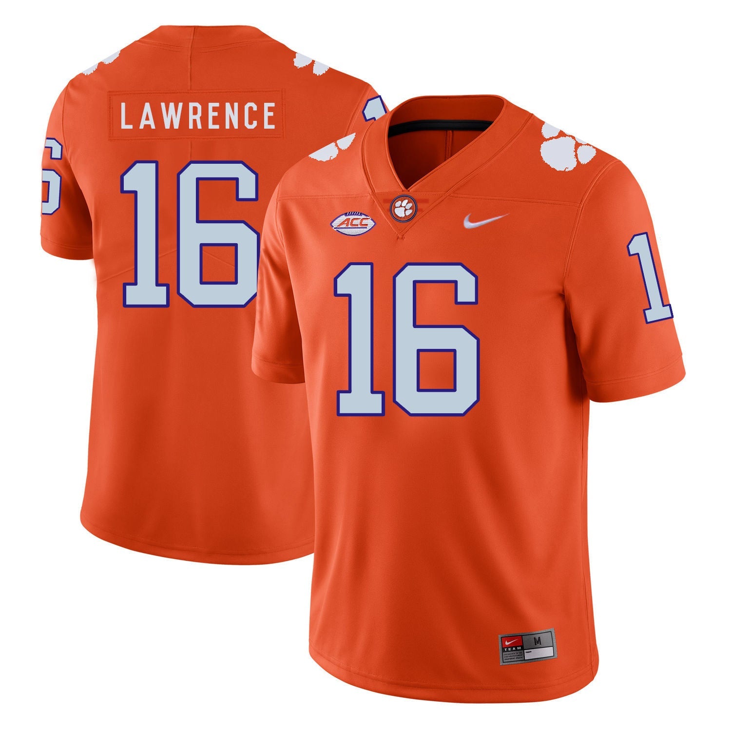 Trevor Lawrence 16 Orange College Football Jersey football jersey product view 1
