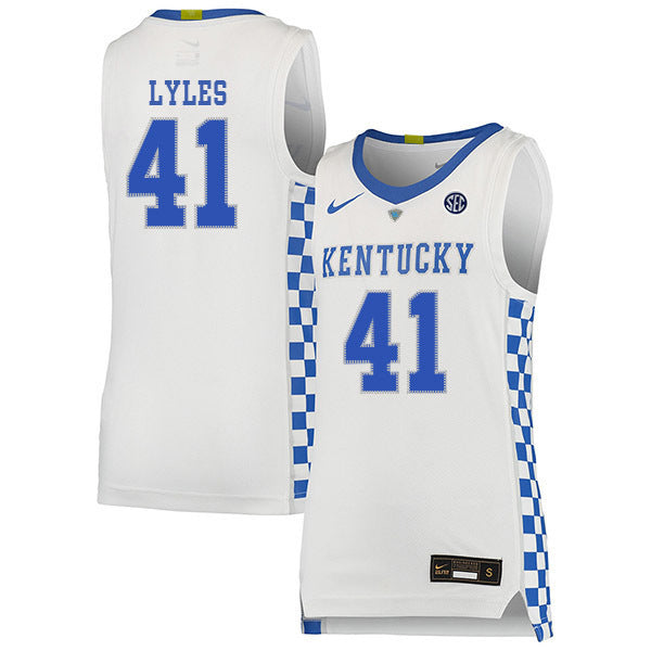 Trey Lyles 41 White College Football Jersey football jersey product view 1
