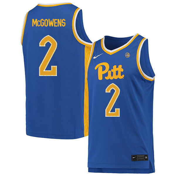 Trey McGowens 2 Blue College Football Jersey football jersey product view 1