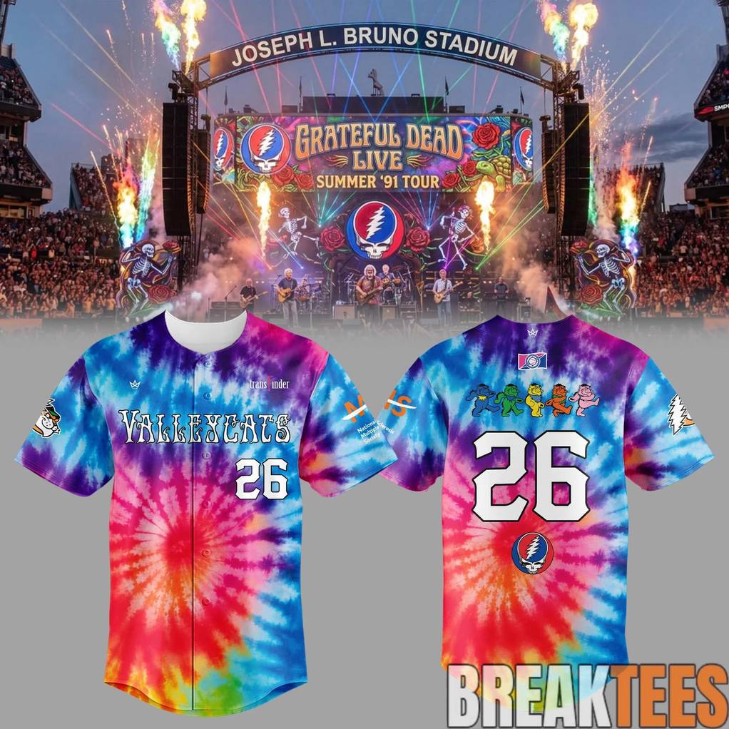 Tri City ValleyCats x Grateful Dead 2026 Baseball Jersey baseball jersey product view 1