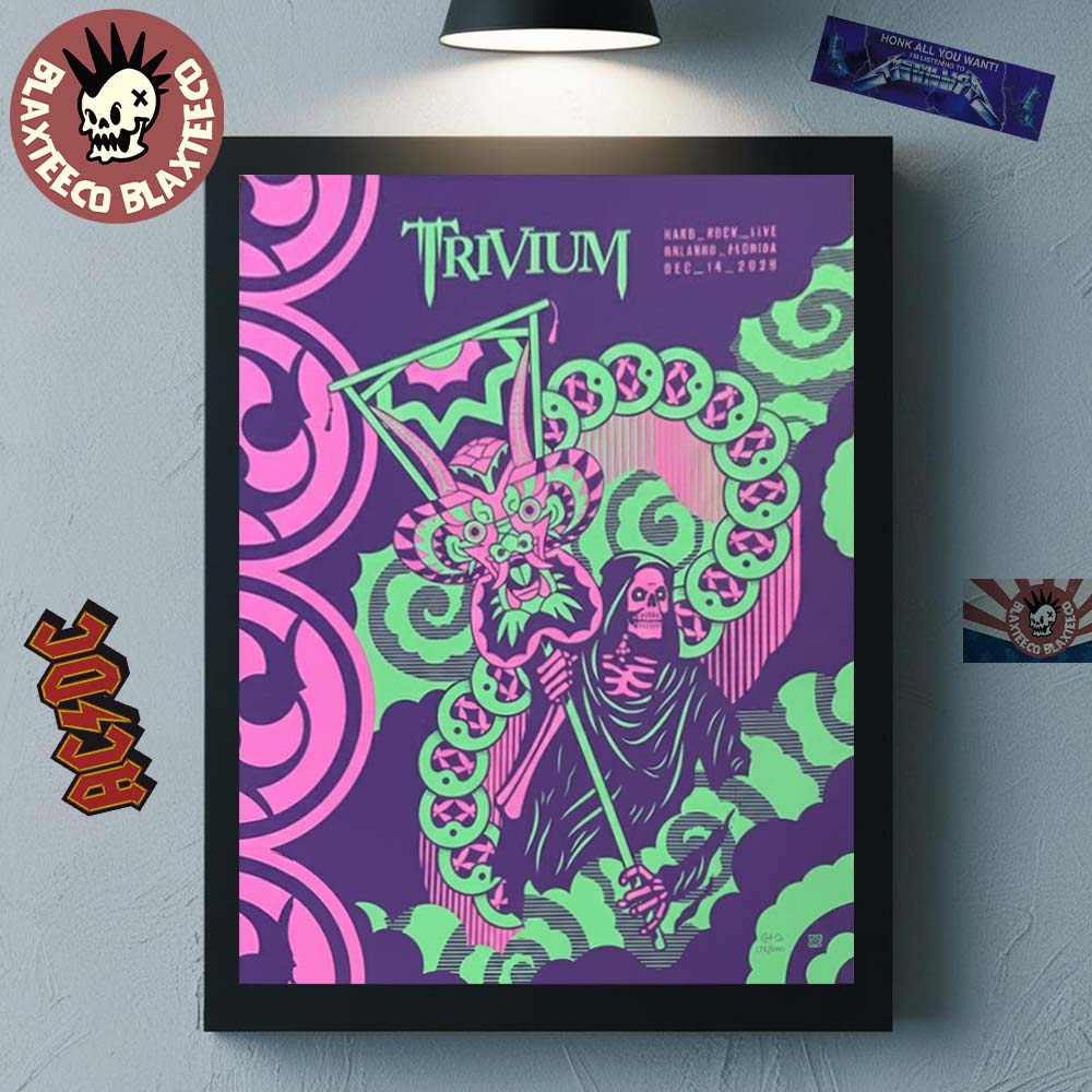 Trivium Orlando Florida 2025 Event Poster At Hard Rock Live On December 14 2025 Home Decor Poster Canvas - T-Shirt, Sweatshirt, Hoodie