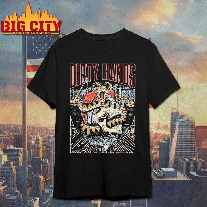 Troll Co Dirty Hands Clean Money Rattled Skull Shirt Unisex T-shirt, Sweatshirt, Hoodie, Long Sleeve Tee - T-Shirt, Sweatshirt, Hoodie