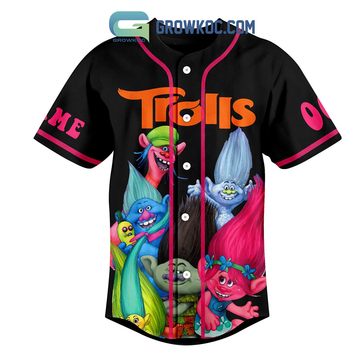 Trolls Trolling With My Homies Christmas Winter Holiday Custom Name Number Personalized Baseball Jersey baseball jersey product view 3