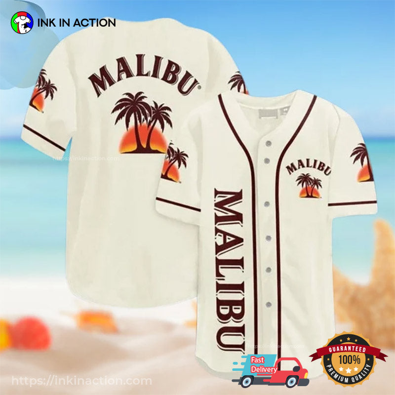 Tropical Beach Malibu Baseball Jersey baseball jersey product view 1
