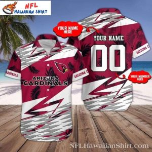 Tropical Blitz Arizona Cardinals Jersey-Style Hawaiian Shirt football jersey product view 1