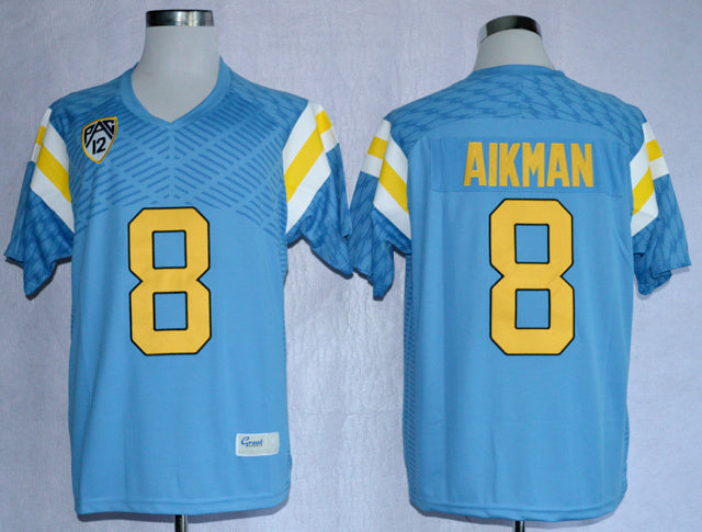 Troy Aikman 8 Blue College Football Jersey football jersey product view 1