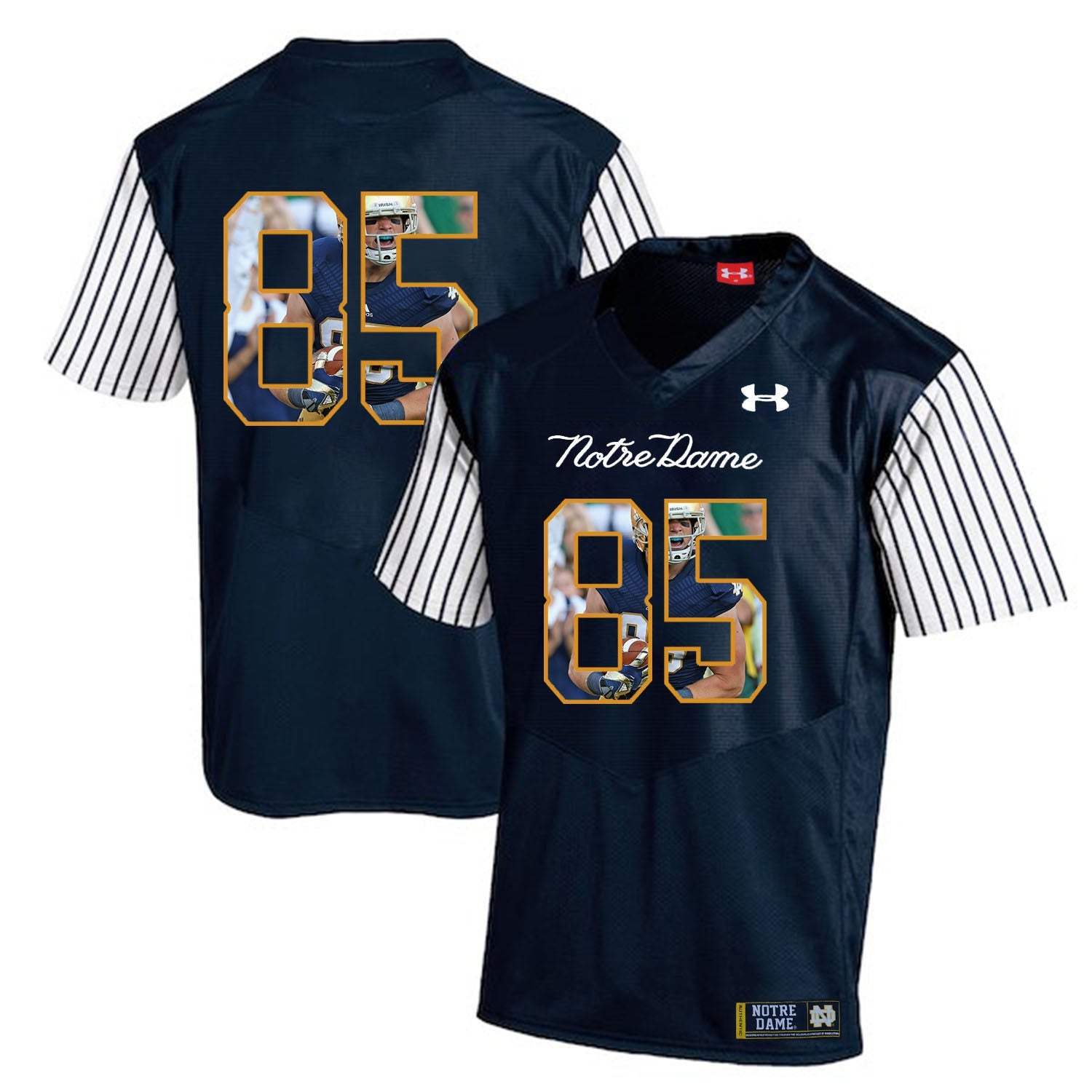 Troy Niklas 85 Striped Blue College Football Jersey football jersey product view 1