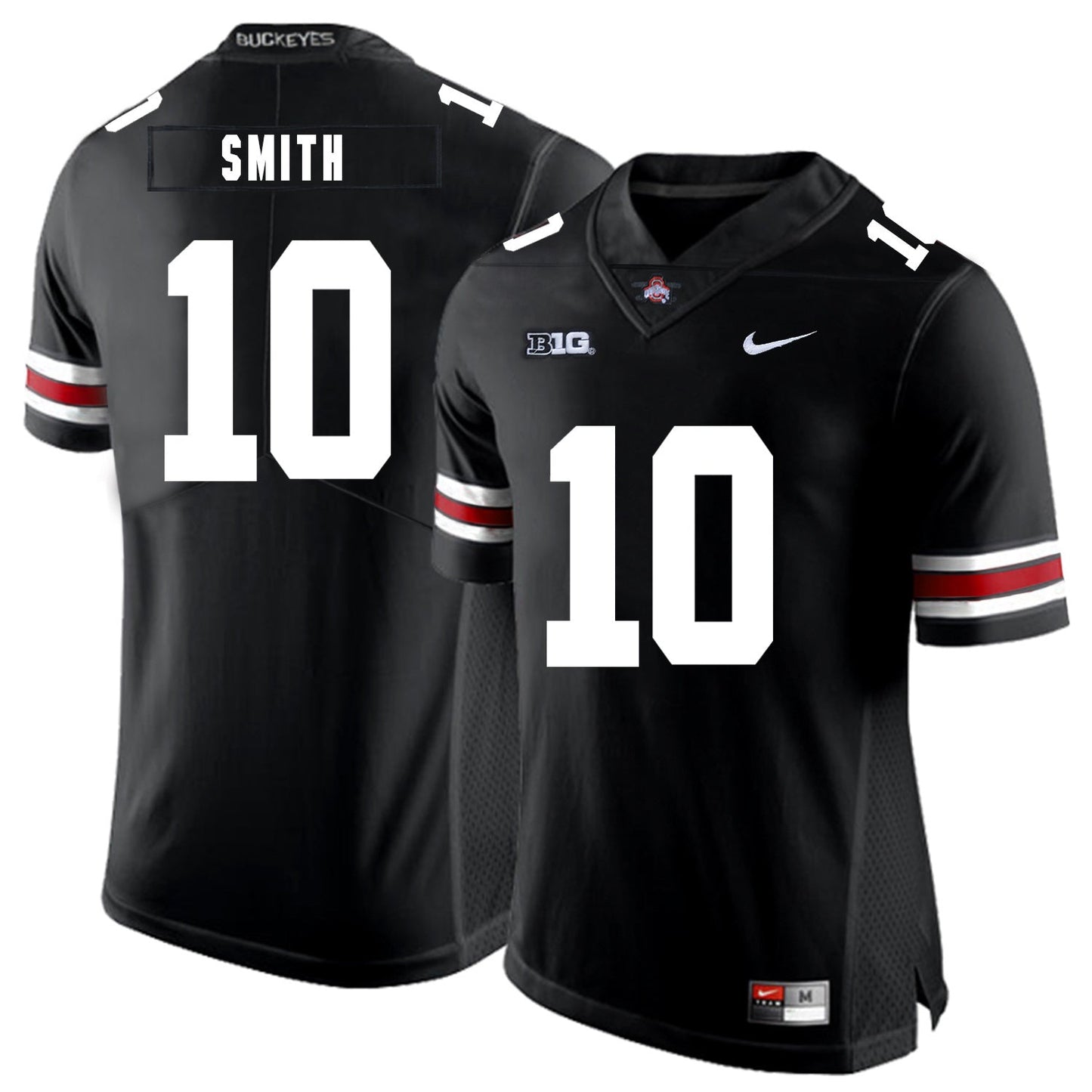 Troy Smith 10 Black College Football Jersey football jersey product view 1