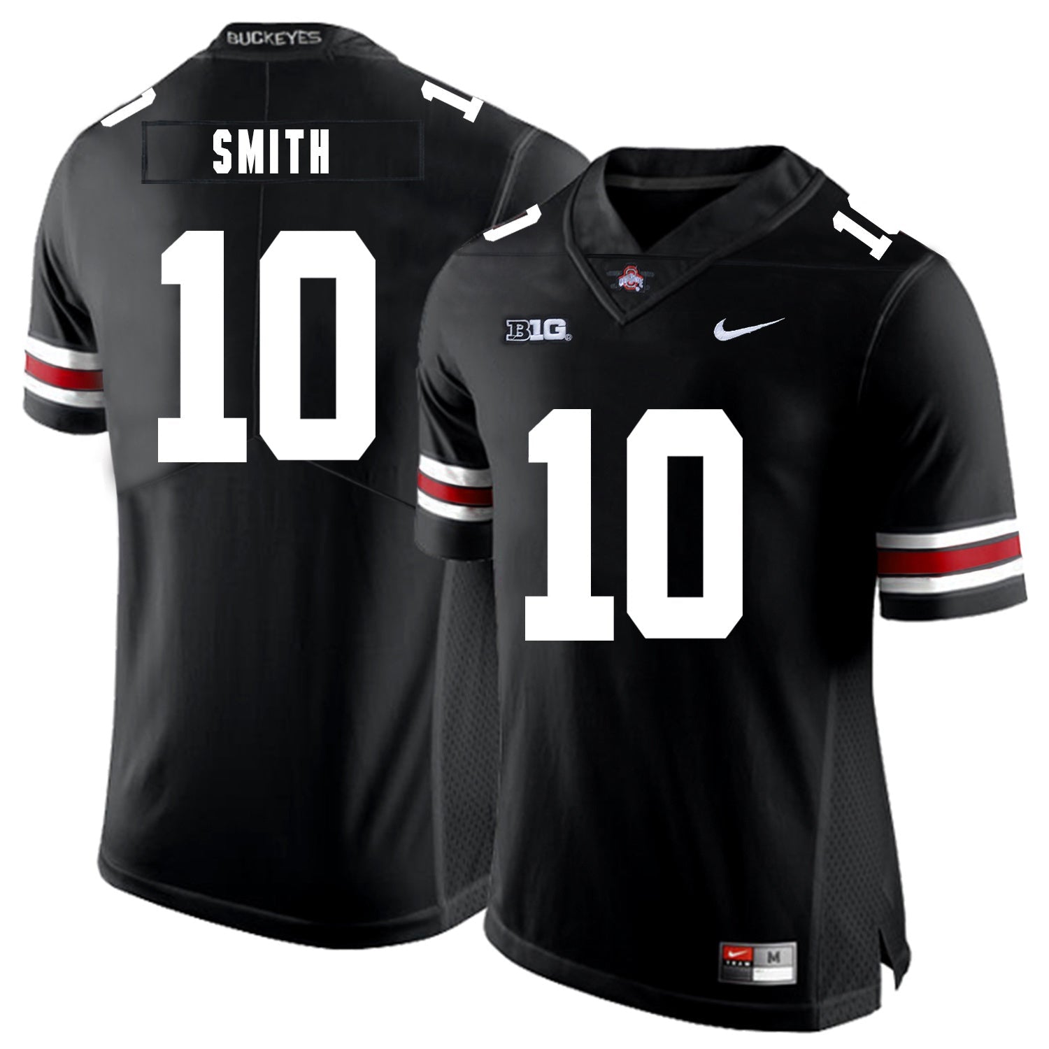 Troy Smith 10 Black College Football Jersey football jersey product view 1
