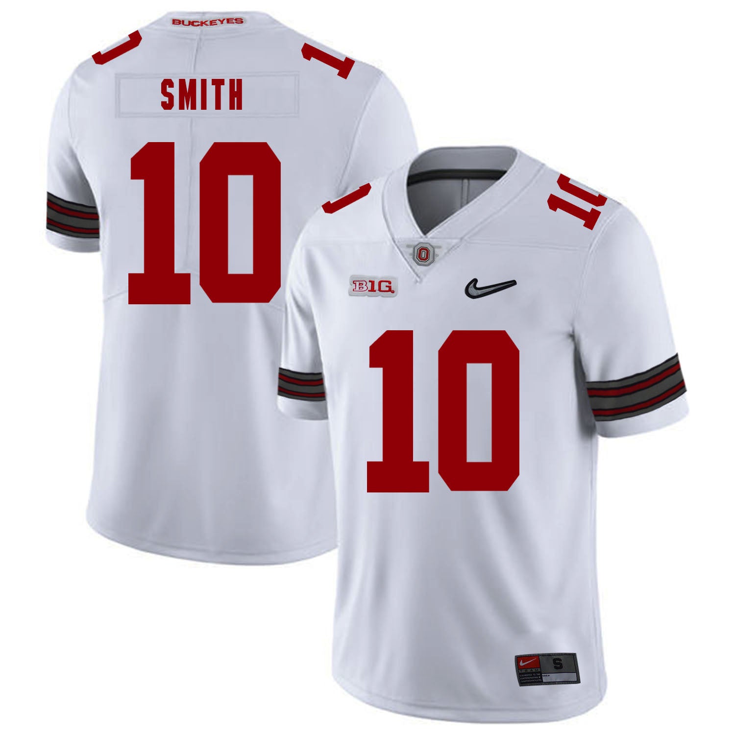 Troy Smith 10 Diamond White College Football Jersey football jersey product view 1