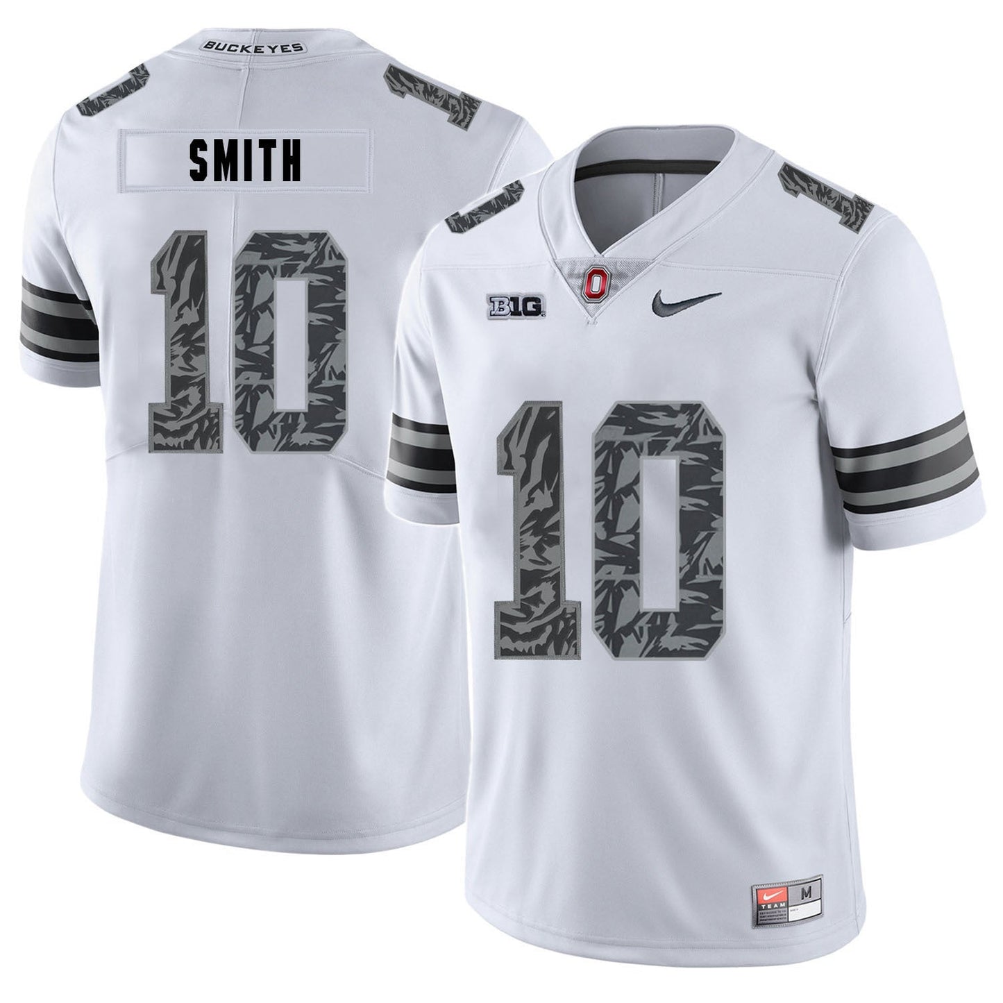 Troy Smith 10 Pattern White College Football Jersey football jersey product view 1