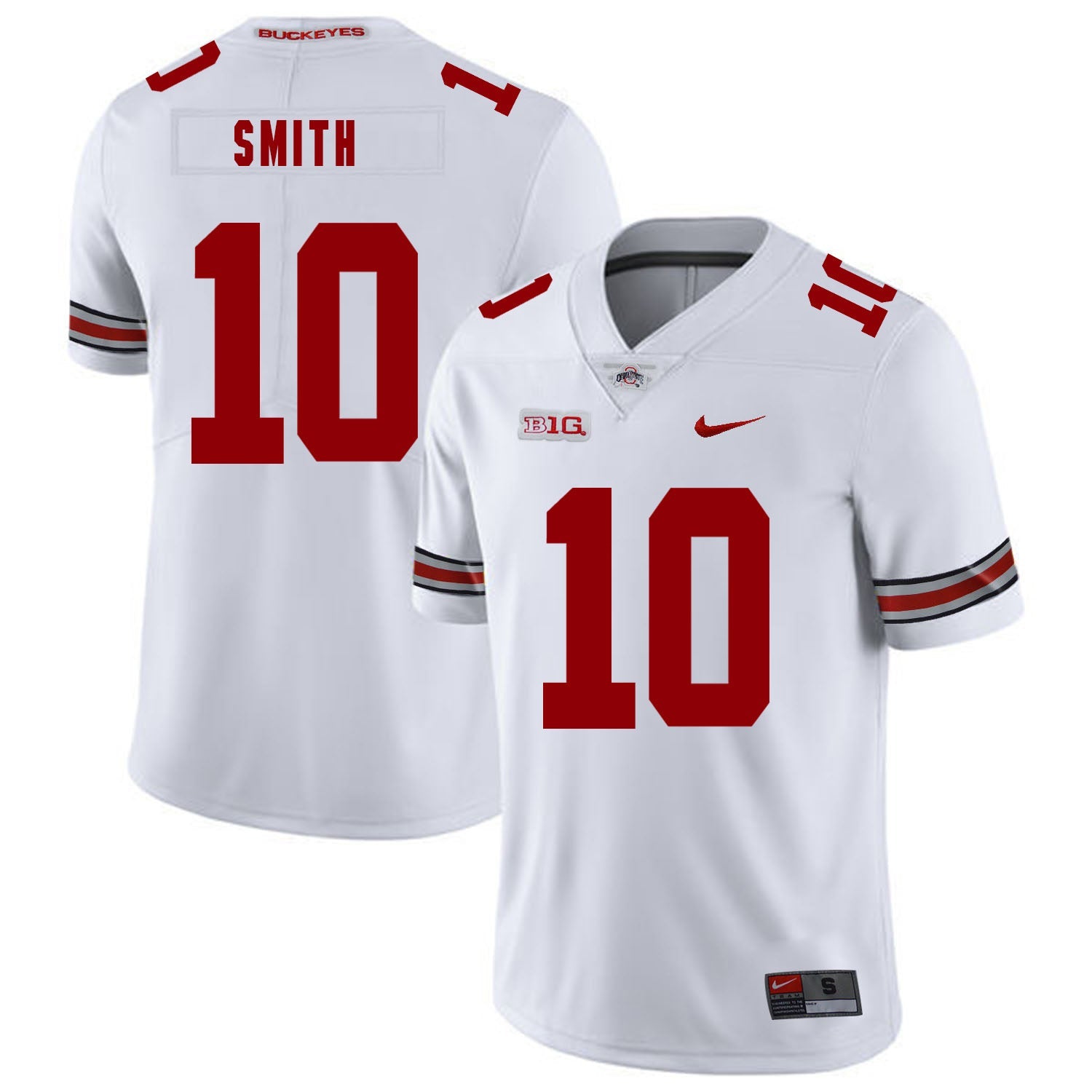Troy Smith 10 White College Football Jersey football jersey product view 1