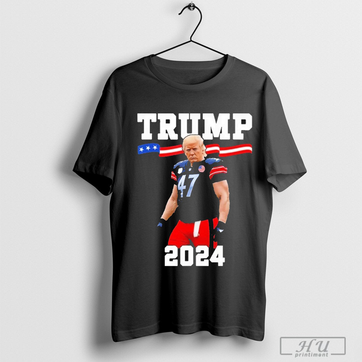 Trump 47 Football Jersey 2024 Us Flag Trump Vance 2024 football jersey product view 1