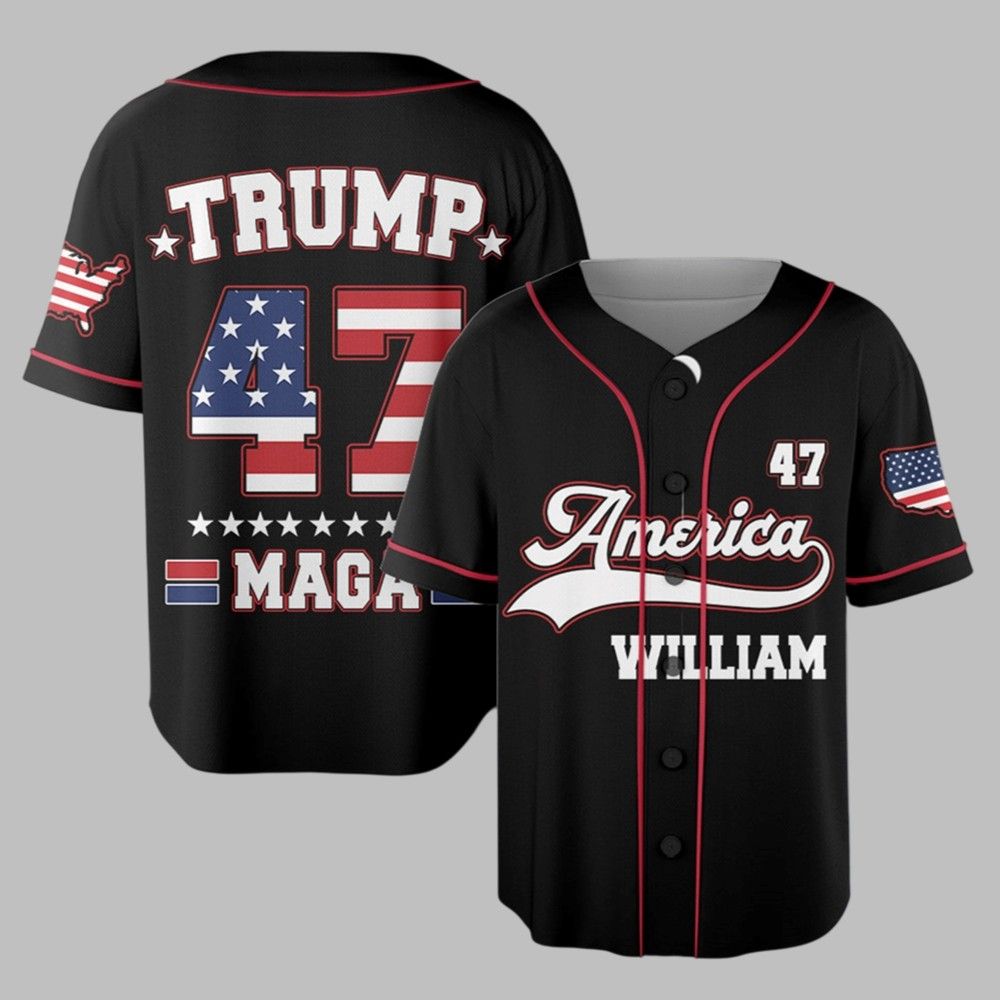 Trump 47 Maga America William Jersey sports jersey product view 1