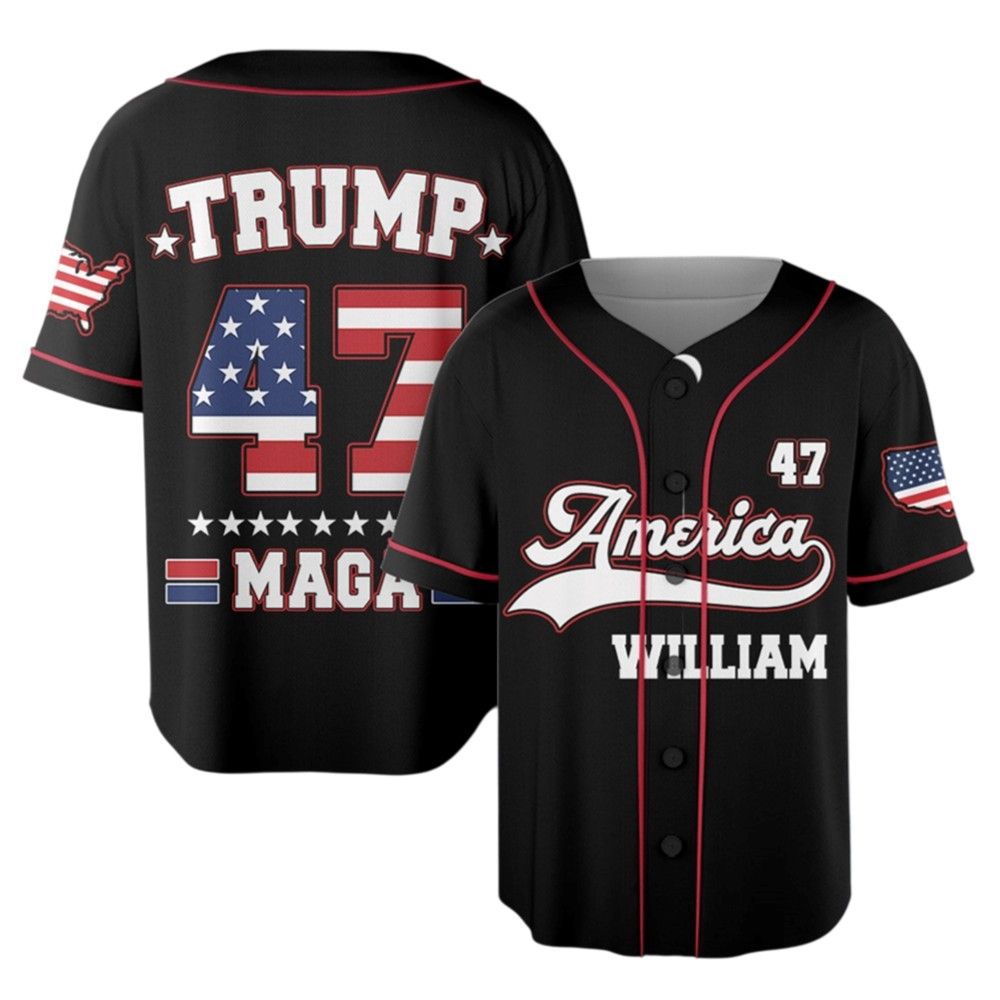 Trump 47 Maga America William Jersey sports jersey product view 2