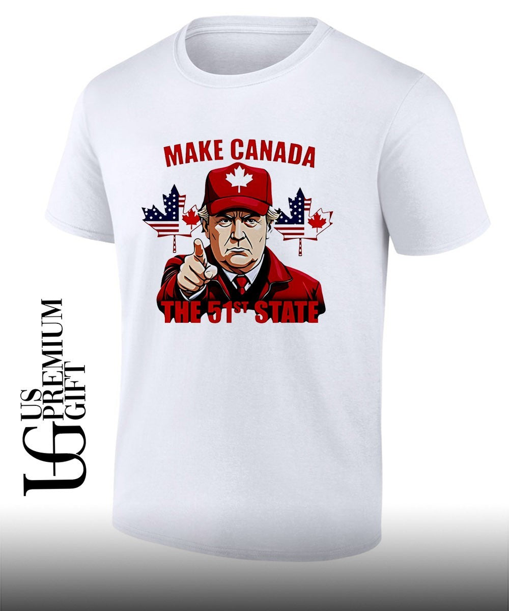 Trump Index Finger Make Canada The 51s State shirt Unisex T-shirt, Sweatshirt, Hoodie, Long Sleeve Tee - T-Shirt, Sweatshirt, Hoodie