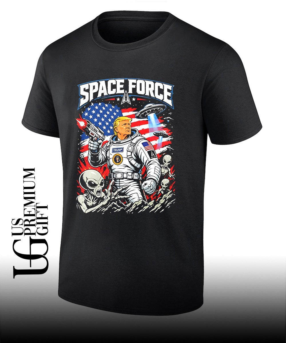 Trump Space Force Alien UFO graphic shirt Unisex T-shirt, Sweatshirt, Hoodie, Long Sleeve Tee - T-Shirt, Sweatshirt, Hoodie