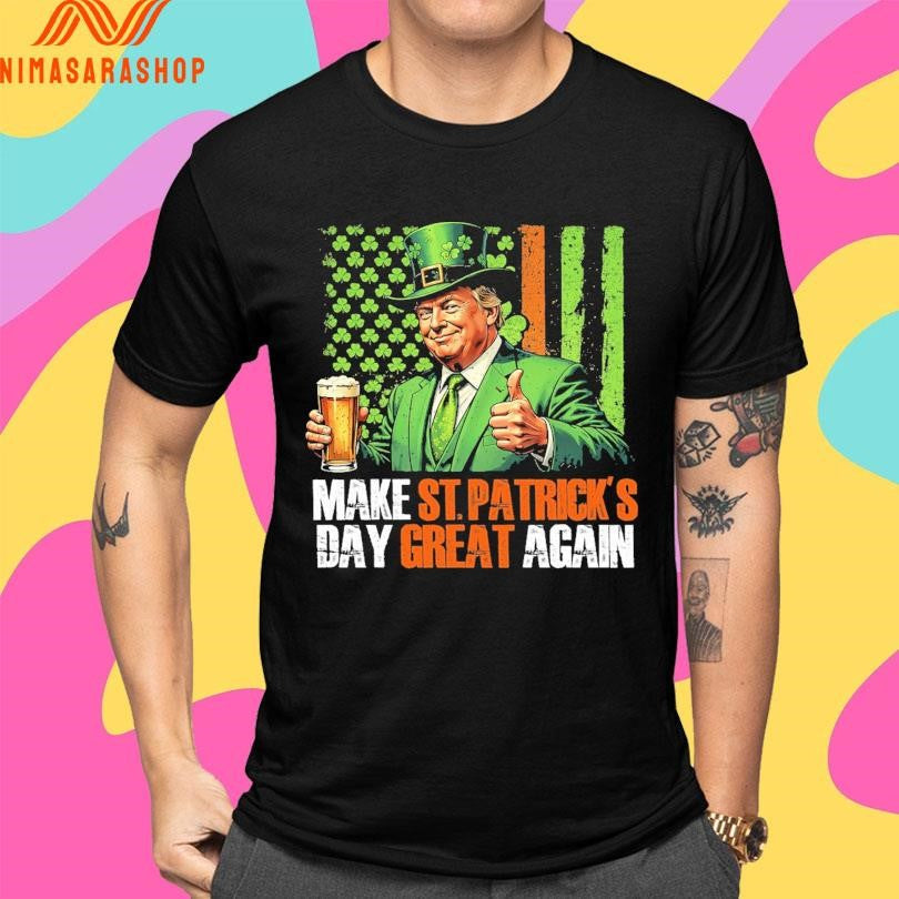 Trump St Patrick's Day Make Great Again - Adult & Kids T-Shirts, Sweatshirts & Hoodies apparel design preview 4