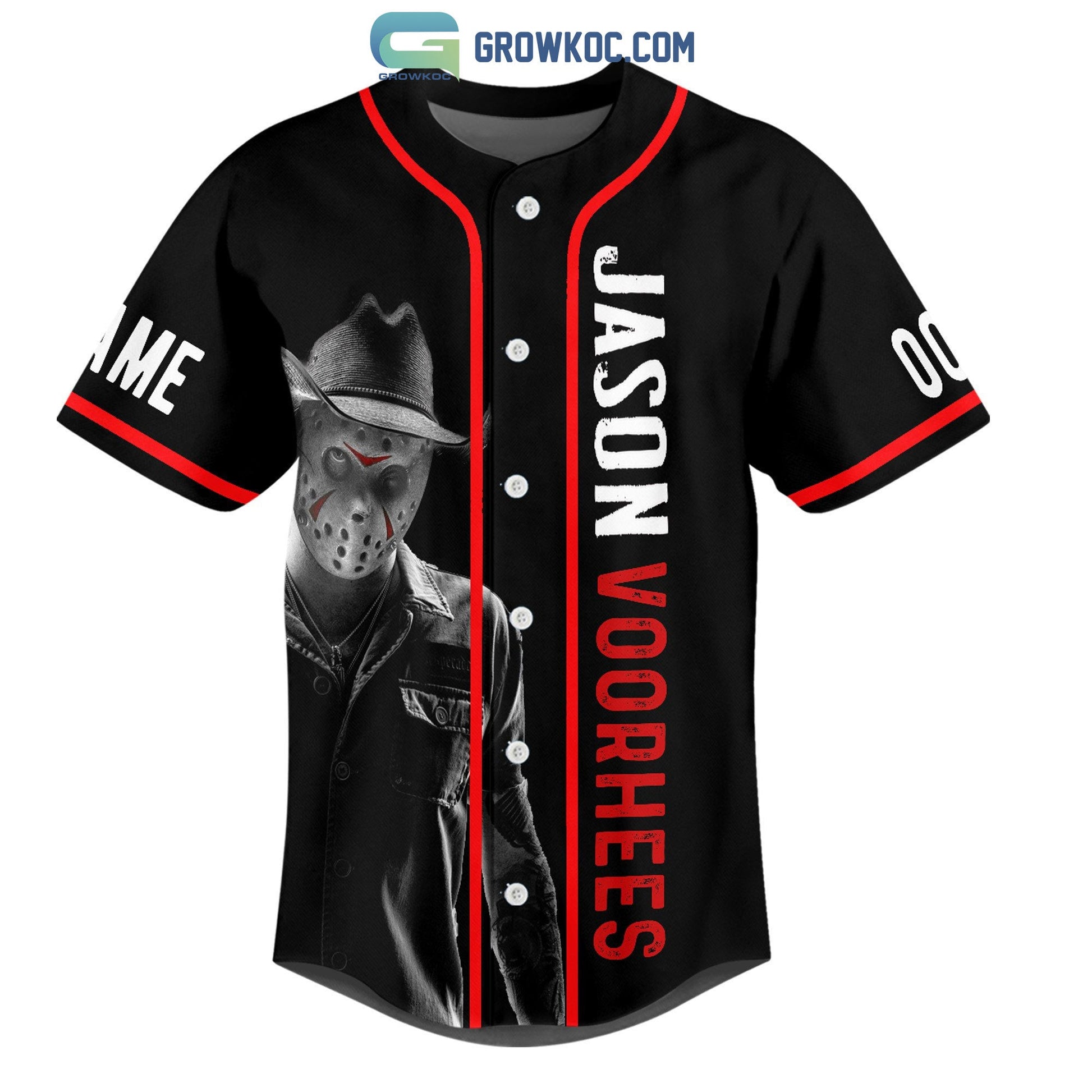 Try That In A Campground I Stand With Jason Voorhees Personalized Baseball Jersey baseball jersey product view 2