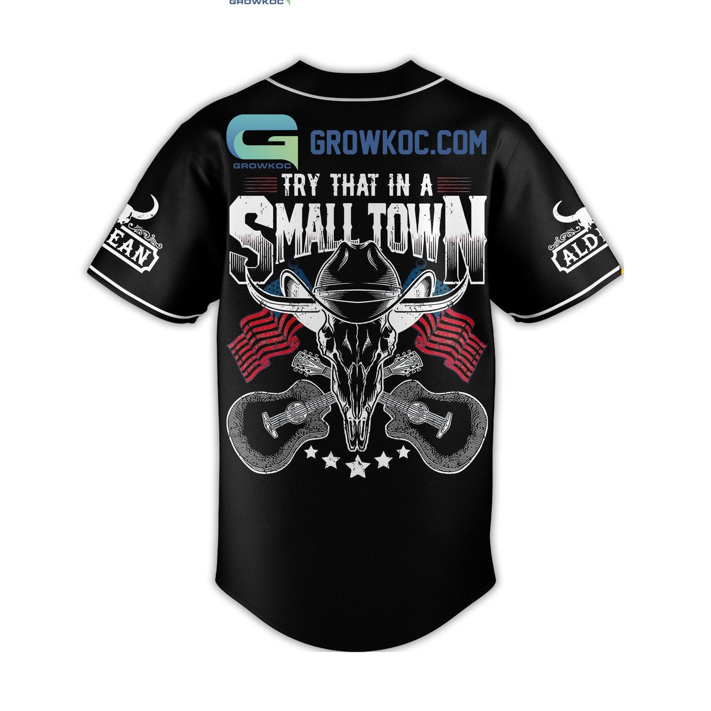 Try That In A Small Town Jason Aldean Black Design Baseball Jersey baseball jersey product view 3