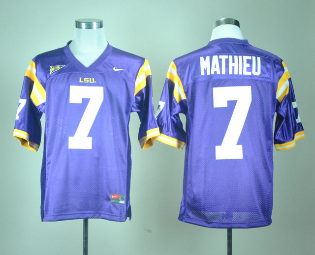 Tryann Mathieu 7 Purple College Football Jersey football jersey product view 1