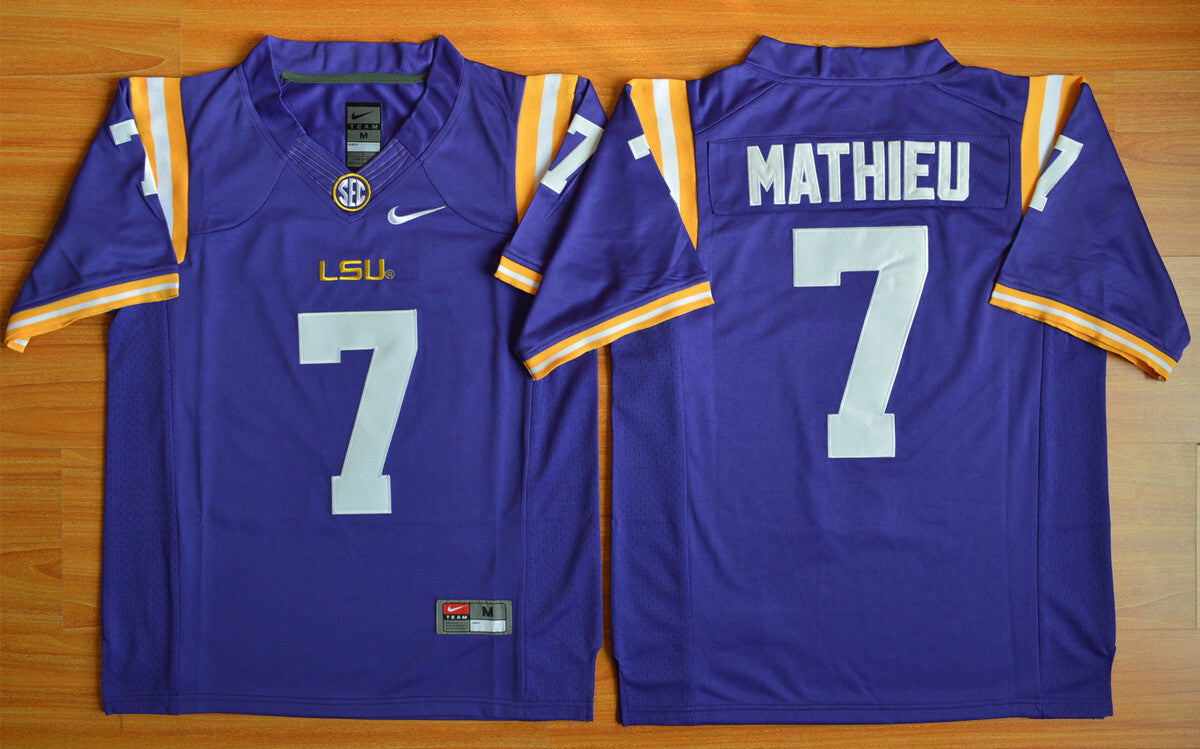 Tryann Mathieu 7 Purple limited College Football Jersey football jersey product view 1
