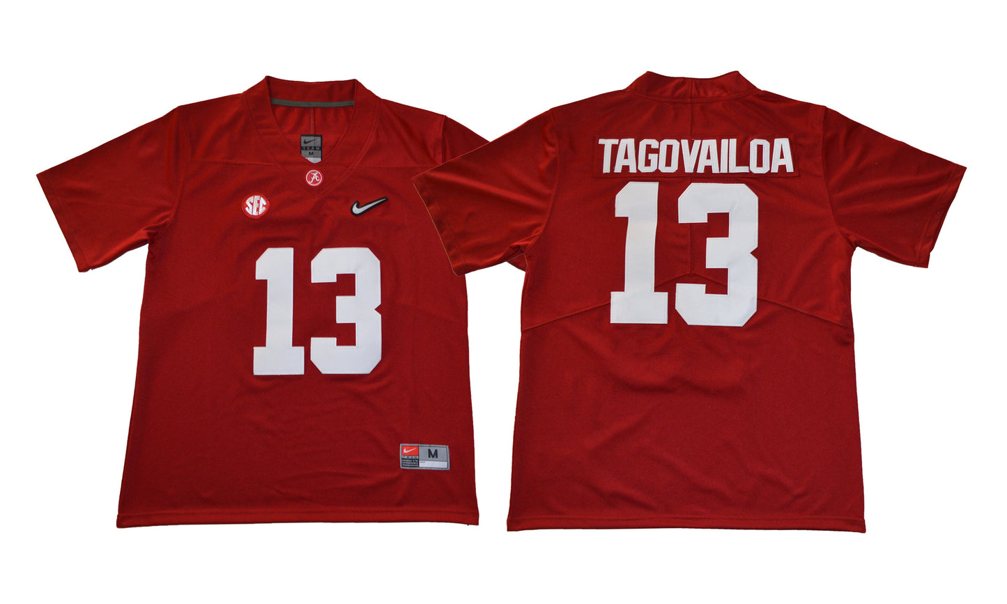 Tua Tagovailoa 13 Burgundy 2018 Diamond Edition College Football Jersey football jersey product view 1