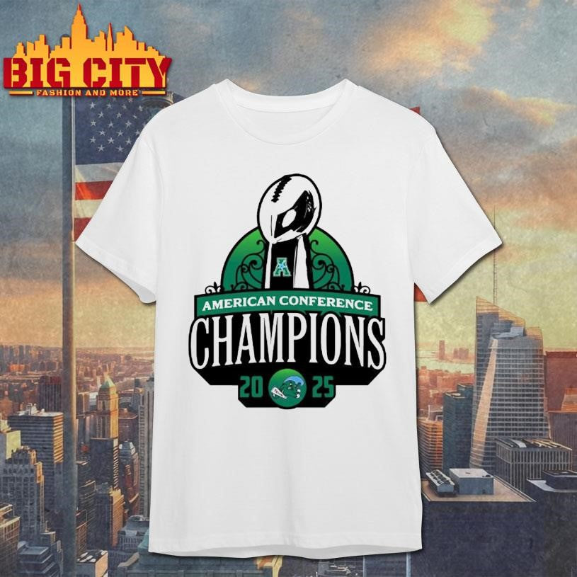 Tulane Green Wave 2025 American Conference Champions New Logo Shirt Unisex T-shirt, Sweatshirt, Hoodie, Long Sleeve Tee - T-Shirt, Sweatshirt, Hoodie