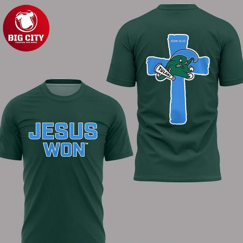 Tulane Green Wave In My Veins Jesus Won 2025 Two Sided Shirt Unisex T-shirt, Sweatshirt, Hoodie, Long Sleeve Tee - T-Shirt, Sweatshirt, Hoodie