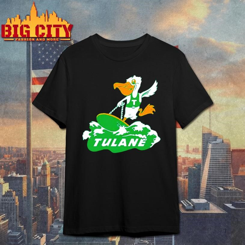Tulane Green Wave Mascot Surfboard Logo Shirt Unisex T-shirt, Sweatshirt, Hoodie, Long Sleeve Tee - T-Shirt, Sweatshirt, Hoodie