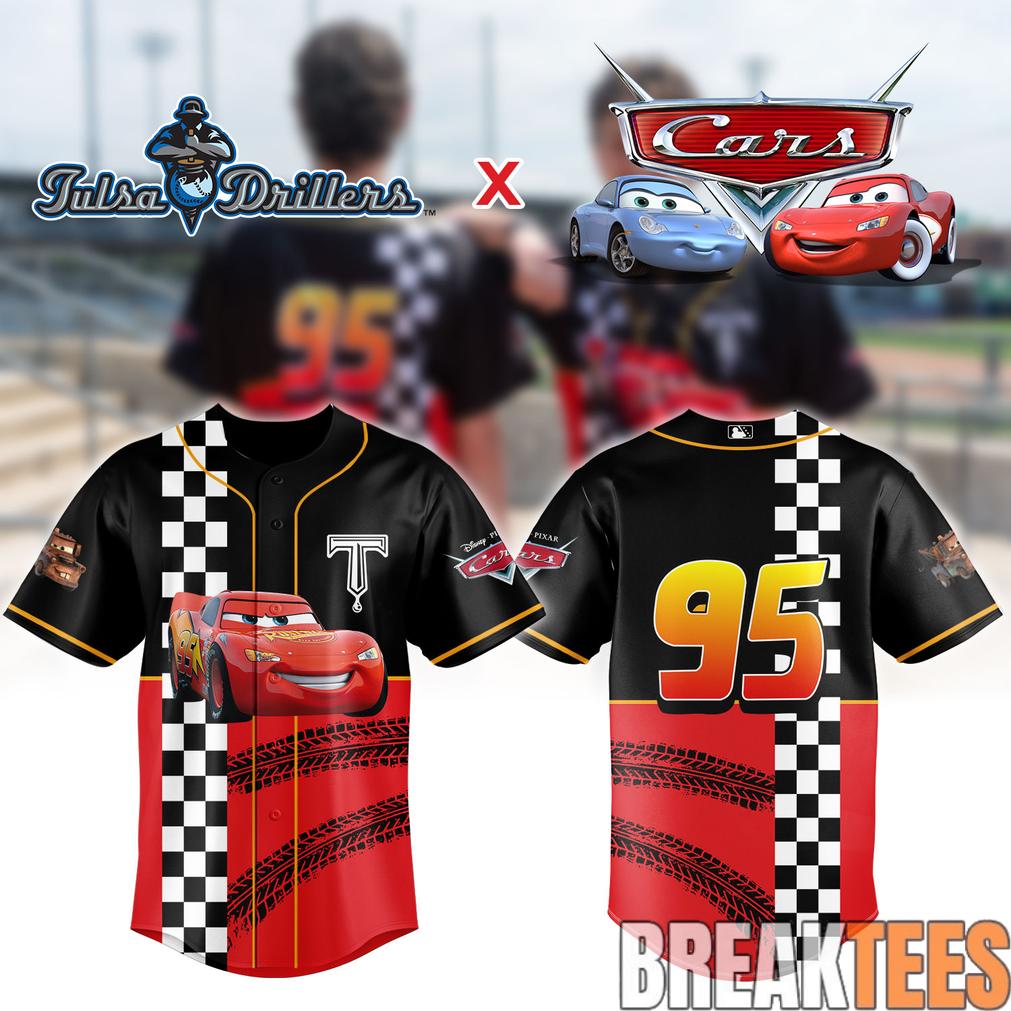 Tulsa Drillers x Cars Night Limited Baseball Jersey Unisex T-shirt, Sweatshirt, Hoodie, Long Sleeve Tee - T-Shirt, Sweatshirt, Hoodie