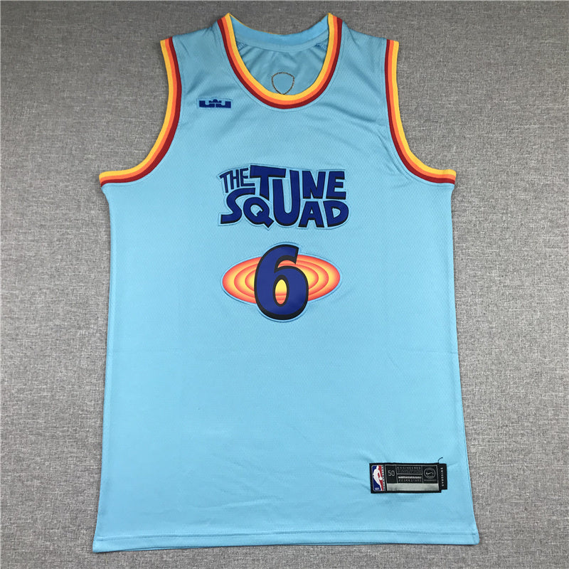 Tune Squad #6 James James 6 Blue Style 1 Basketball Jersey basketball jersey product view 1