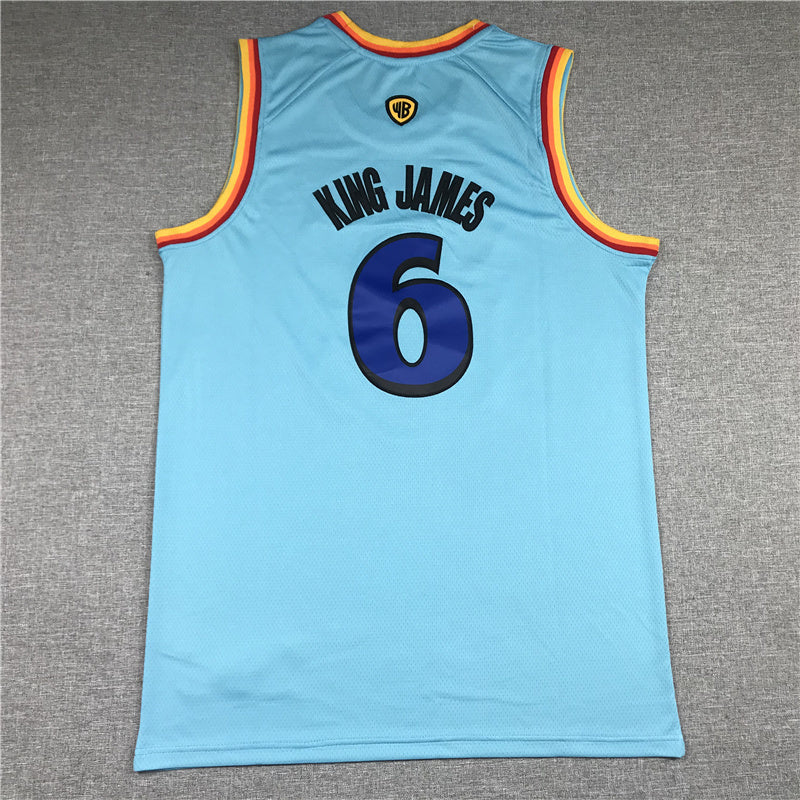 Tune Squad #6 James James 6 Blue Style 3 Basketball Jersey basketball jersey product view 1