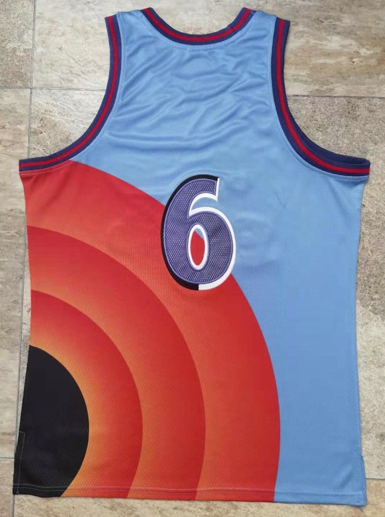 Tune Squad #6 James James Tune Squad 2 6# Blue Embroidered Style 3 Basketball Jersey basketball jersey product view 1