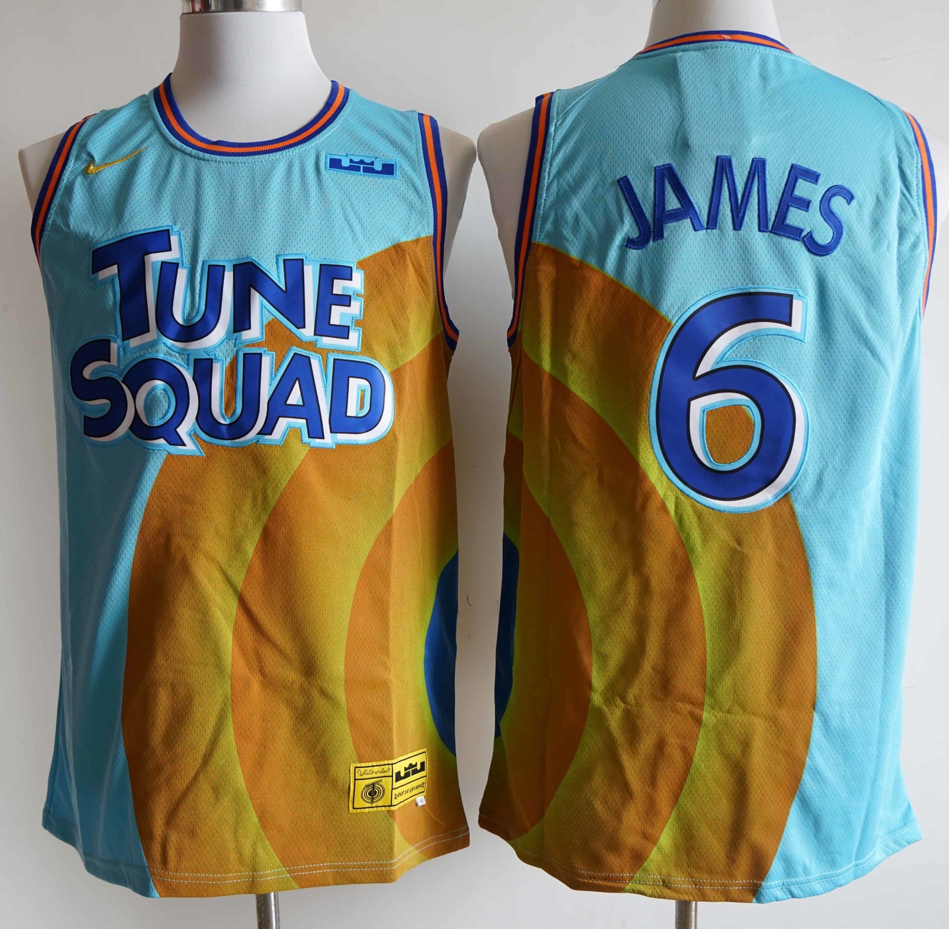 Tune Squad #6 James Tune Squad () 6 # James Blue Basketball Jersey basketball jersey product view 1