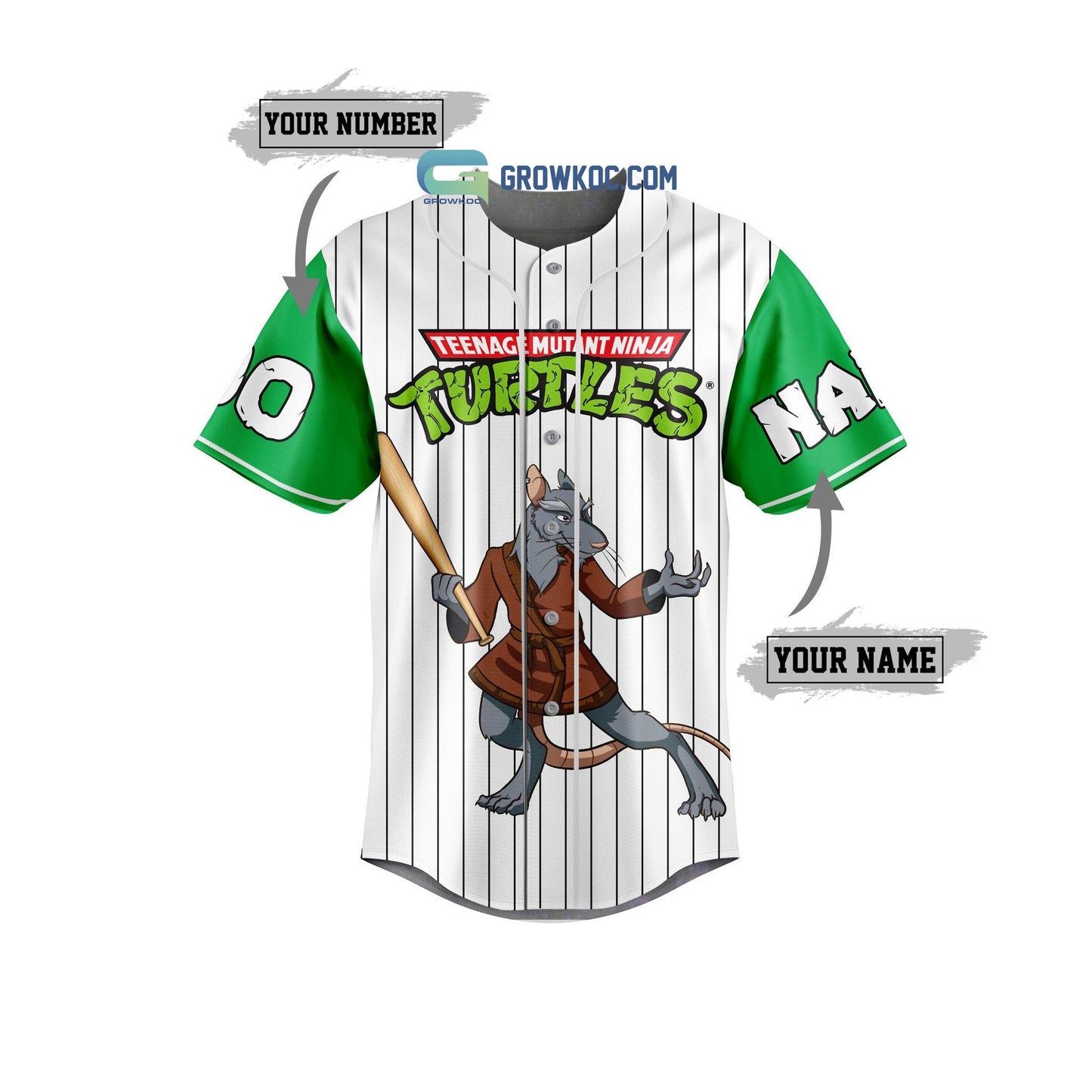Turtles Teenage Mutant Ninja Catch It Dudes Personalized Baseball Jersey baseball jersey product view 2