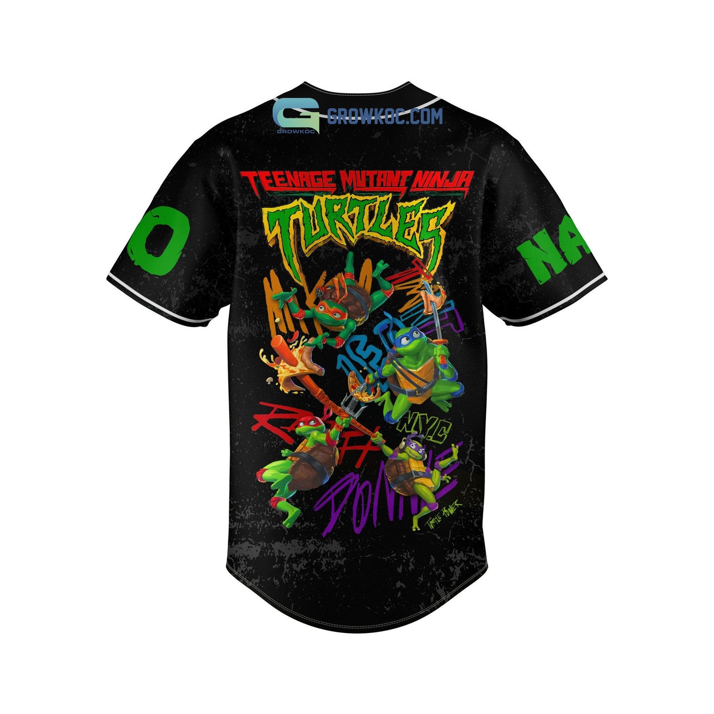 Turtles Teenage Mutant Ninja Personalized Baseball Jersey baseball jersey product view 3