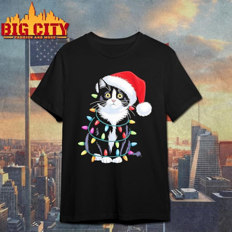 Tuxedo Cat Meow Santa Tuxie Christmas Tree Shirt Unisex T-shirt, Sweatshirt, Hoodie, Long Sleeve Tee - T-Shirt, Sweatshirt, Hoodie