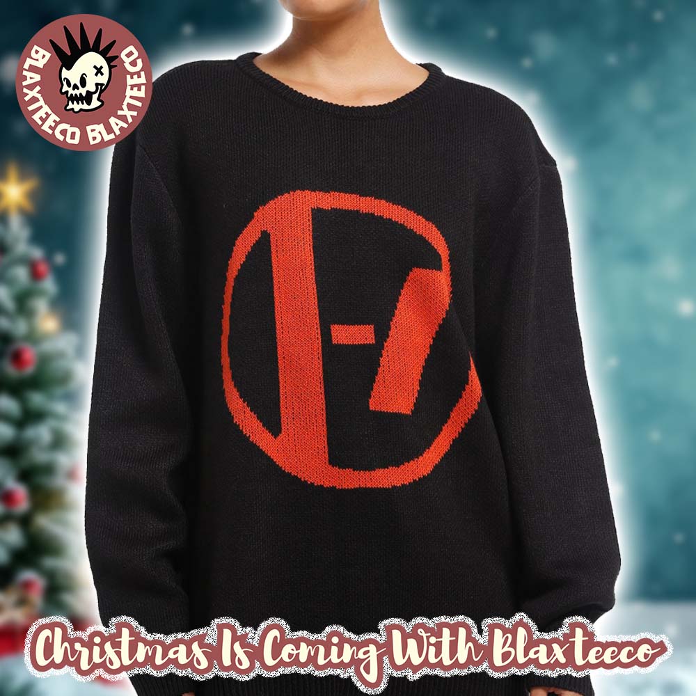 Twenty One Pilots Signature Red Logo In Black Knit 2025 Holiday Ugly Christmas Sweater Unisex T-shirt, Sweatshirt, Hoodie, Long Sleeve Tee - T-Shirt, Sweatshirt, Hoodie