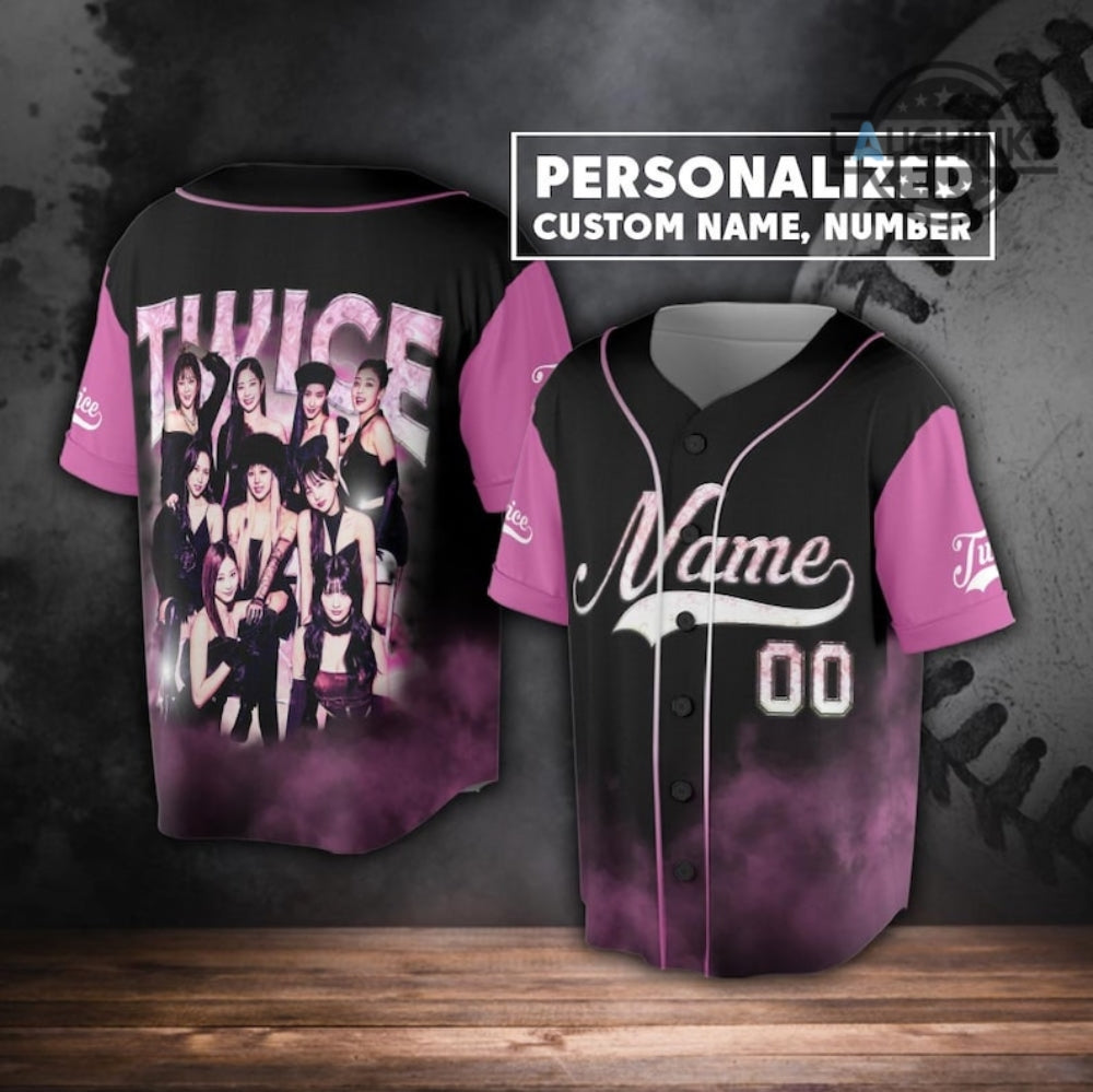 Twice Baseball Jersey Shirt Personalized All Over Printed Twice Members Shirt Momo Sana Nayeon Chaeyoung Shirt Twice Logo Shirts Twice As Nine Kpop Full Printed Shirt baseball jersey product view 1