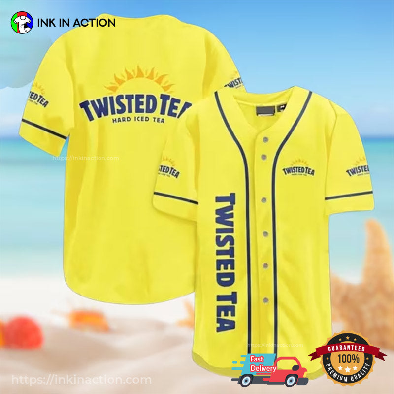 Twisted Tea Hard Ice Tea Yellow Baseball Jersey baseball jersey product view 1
