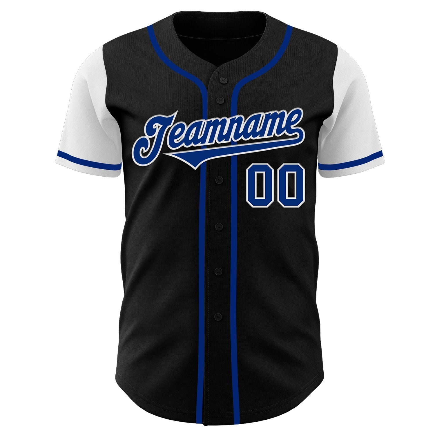 Custom Black Royal-White Authentic Two Tone Baseball Jersey baseball jersey product view 2