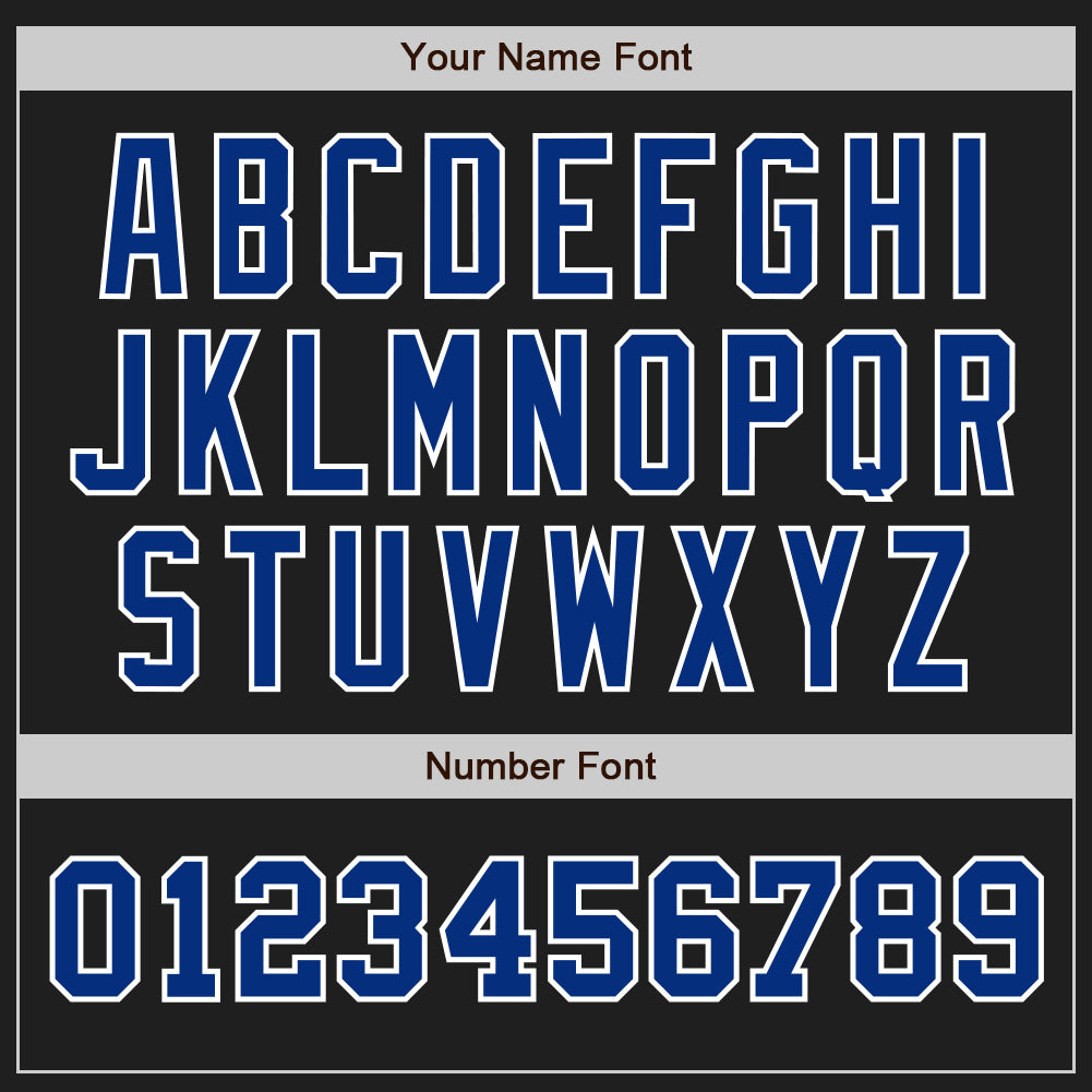 Custom Black Royal-White Authentic Two Tone Baseball Jersey baseball jersey product view 5