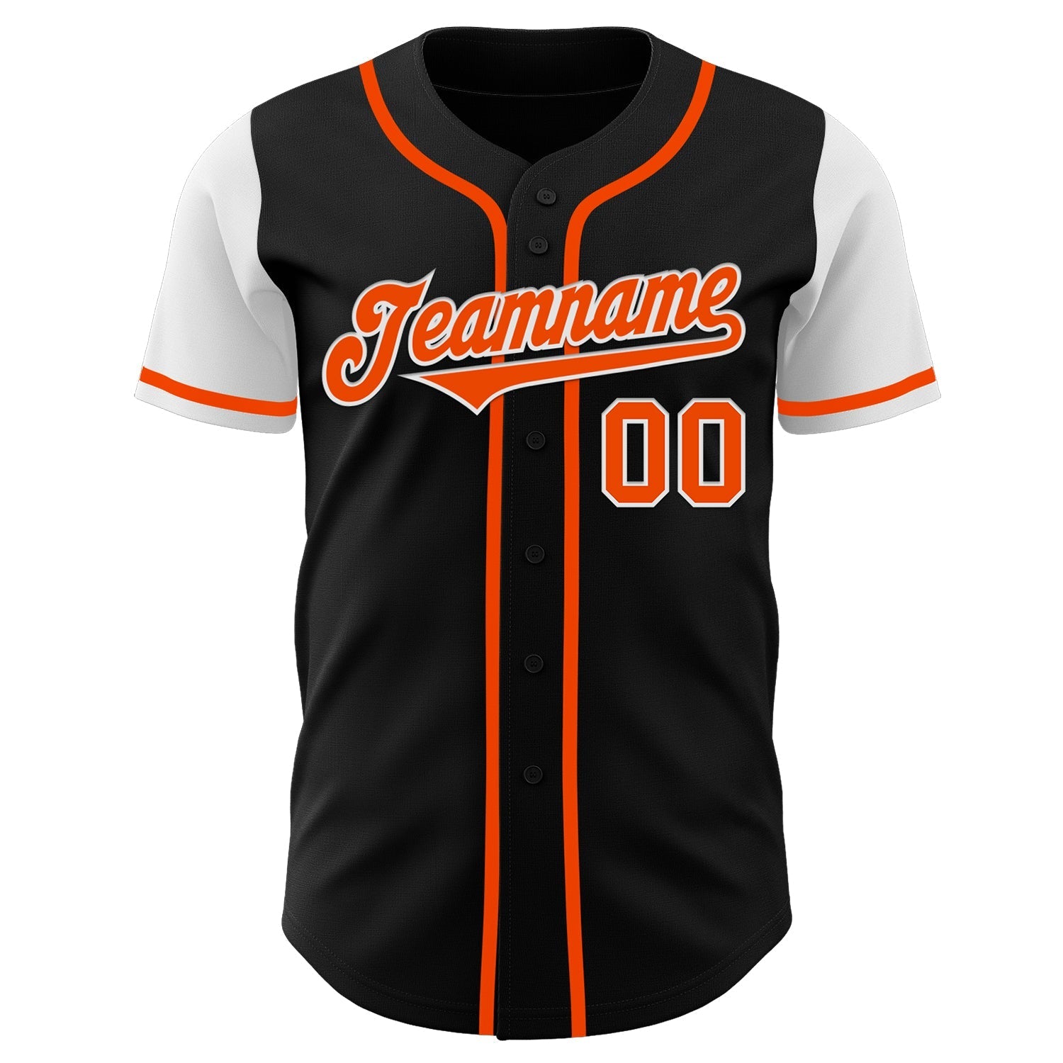 Custom Black Orange-White Authentic Two Tone Baseball Jersey baseball jersey product view 2