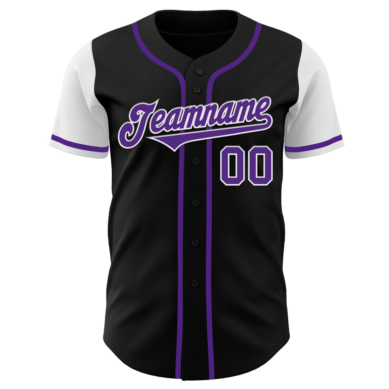 Custom Black Purple-White Authentic Two Tone Baseball Jersey baseball jersey product view 2