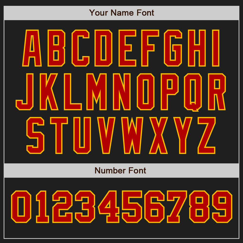Custom Black Red-Gold Authentic Two Tone Baseball Jersey baseball jersey product view 5