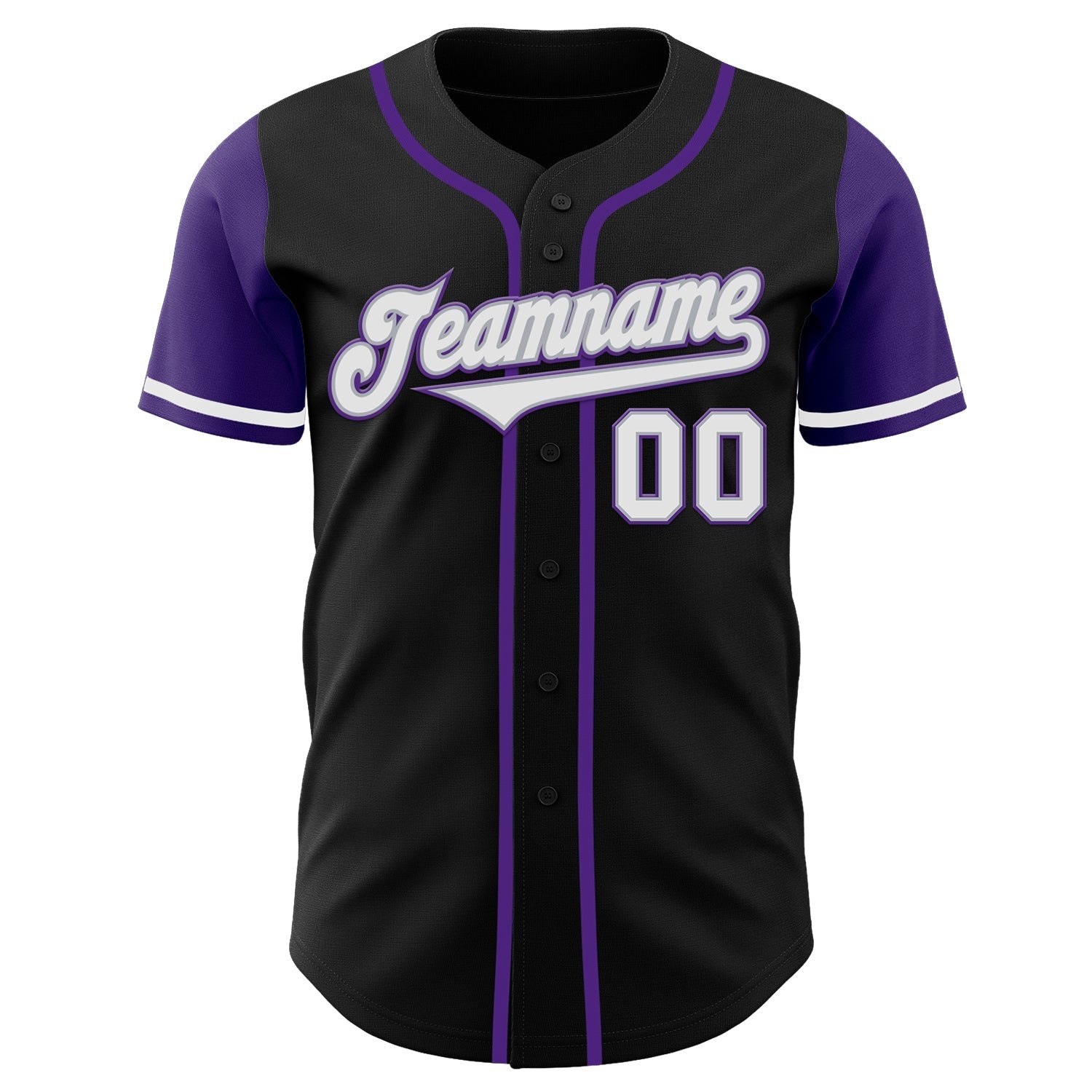 Custom Black White-Purple Authentic Two Tone Baseball Jersey baseball jersey product view 2