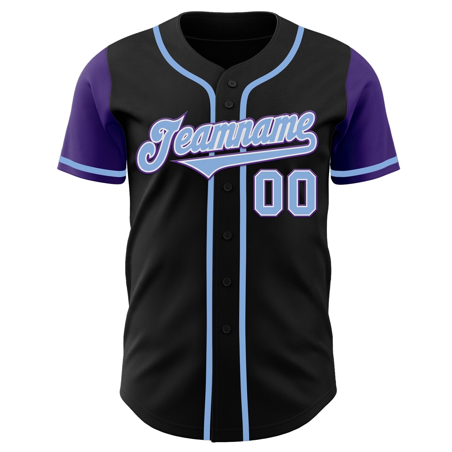 Custom Black Light Blue-Purple Authentic Two Tone Baseball Jersey baseball jersey product view 2